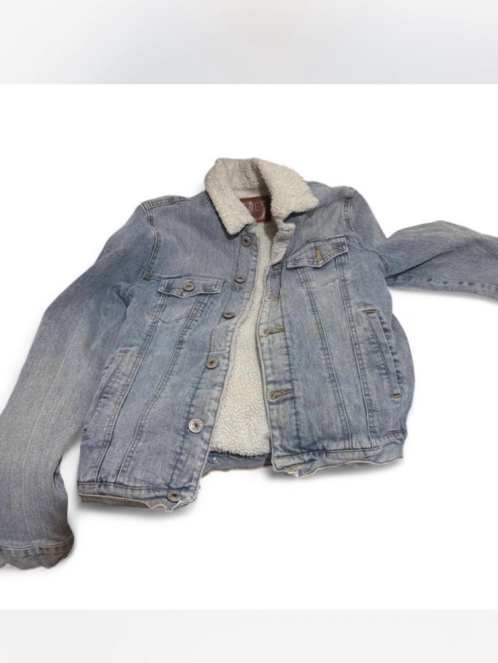 Kids Light Blue Sherpa-Lined Jean Jacket